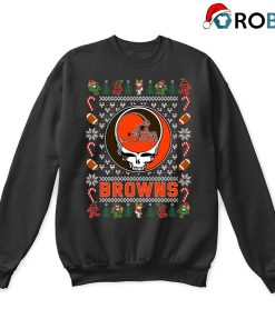 Cleveland Browns X Grateful Dead Ugly Christmas Sweatshirt