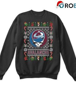 Colorado Avalanche X Grateful Dead Christmas Ugly Sweatshirt Colorado Avalanche X Grateful Dead Christmas Ugly Sweatshirt