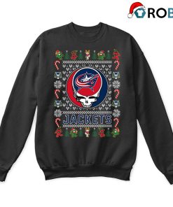 Columbus Blue Jackets X Grateful Dead Ugly Christmas Sweatshirt