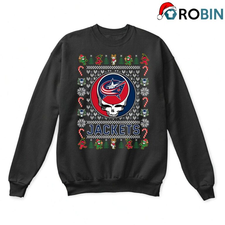 Columbus Blue Jackets X Grateful Dead Ugly Christmas Sweatshirt