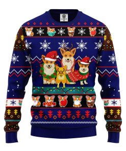 Corgi Cute Noel Mc Ugly Christmas Blue