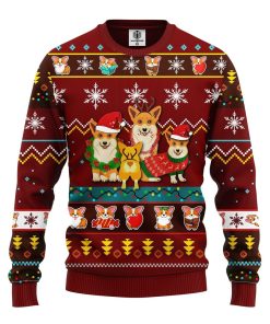 corgi cute ugly christmas sweater red brown 1 3Rntz