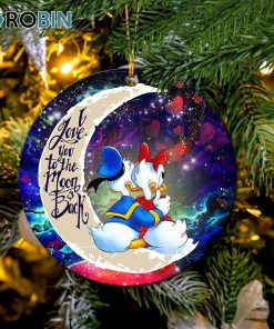 Couple Cute Duck Couple Love You To The Moon Galaxy Christmas Ornament Couple Cute Duck Couple Love You To The Moon Galaxy Christmas Ornament