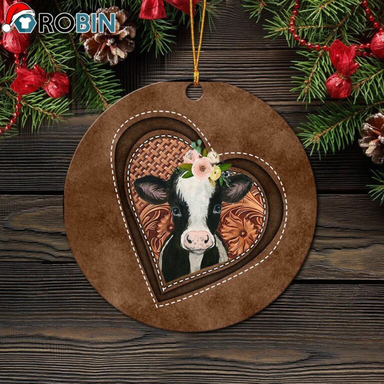Cow Heart Flower Farm Circle Ornament – Christmas Decorations