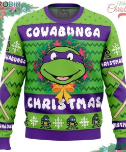 cowabunga donatello christmas teenage mutant ninja turtles ugly christmas sweater 188 zmWrd