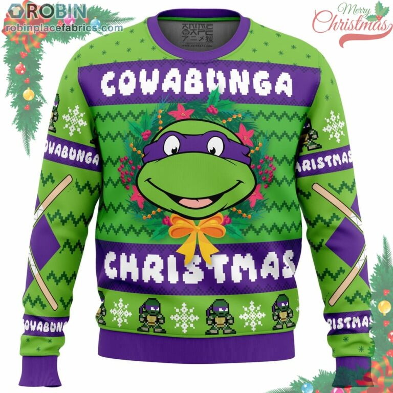 Cowabunga Donatello Christmas Teenage Mutant Ninja Turtles Ugly Christmas Sweater