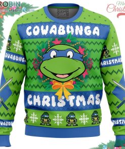 cowabunga leonardo christmas teenage mutant ninja turtles ugly christmas sweater 187 OZG8v