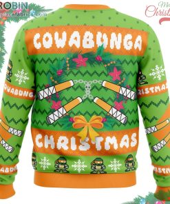 Cowabunga Michaelangelo Christmas Teenage Mutant Ninja Turtles Ugly Christmas Sweater