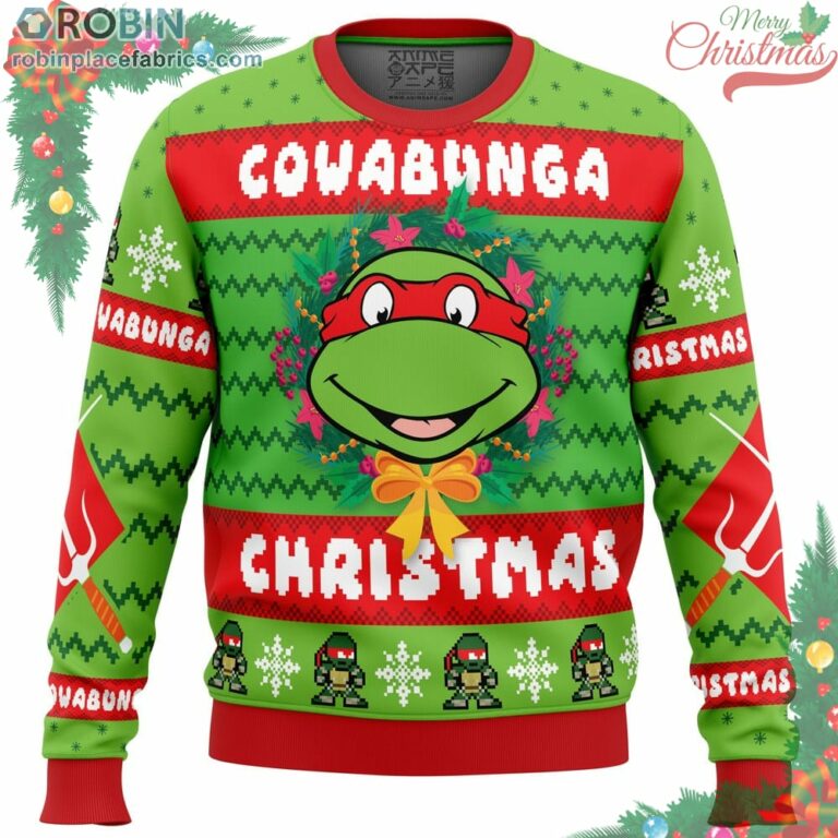 Cowabunga Raphael Christmas Teenage Mutant Ninja Turtles Ugly Christmas Sweater
