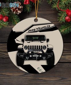 Cream Jeep Circle Ornament – Christmas Decorations Cream Jeep Circle Ornament – Christmas Decorations