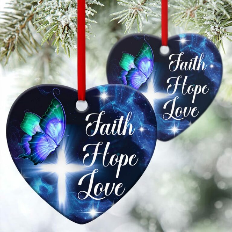 Cross Heart Ornament Faith, Hope And Love