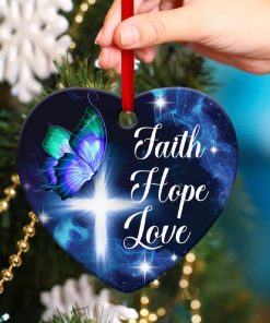 Cross Heart Ornament Faith, Hope And Love Cross Heart Ornament Faith, Hope And Love