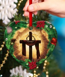 Cross Heart Ornament Jesus Says Merry Christmas N Cross Heart Ornament Jesus Says Merry Christmas N