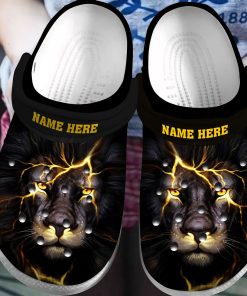 Custom African American Black Lion Classic Clog, Unisex Crocs Shoes
