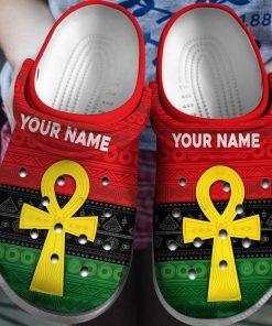 Custom African Ankh Black Crocs Classic Clogs Shoes