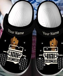 Custom Baby Groot Drive Jeep Crocs Classic Clogs Shoes