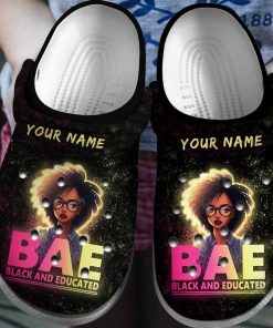 Custom BAE Black And Educate Crocs Classic Clogs Shoes