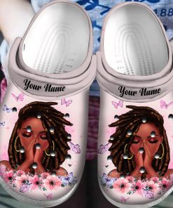 Custom Black Girl African American Classic Clog, Unisex Crocs Shoes