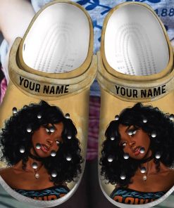 Custom Black Girl Art African American Classic Clog, Unisex Crocs Shoes