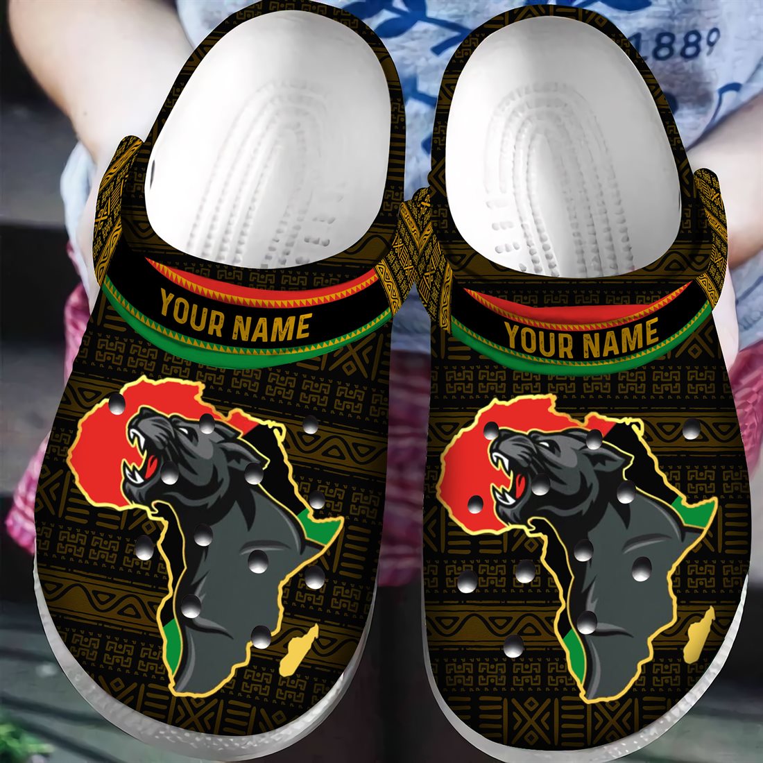 Custom Black Panther Africa Classic Clog, Unisex Crocs Shoes ...