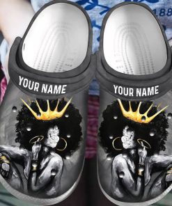 Custom Black Queen African American Classic Clog, Unisex Crocs Shoes Custom Black Queen African American Classic Clog, Unisex Crocs Shoes