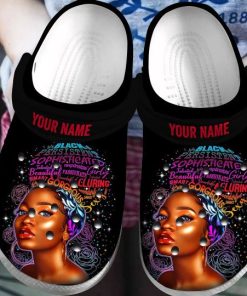 Custom Black Women African American Classic Clog, Unisex Crocs Shoes
