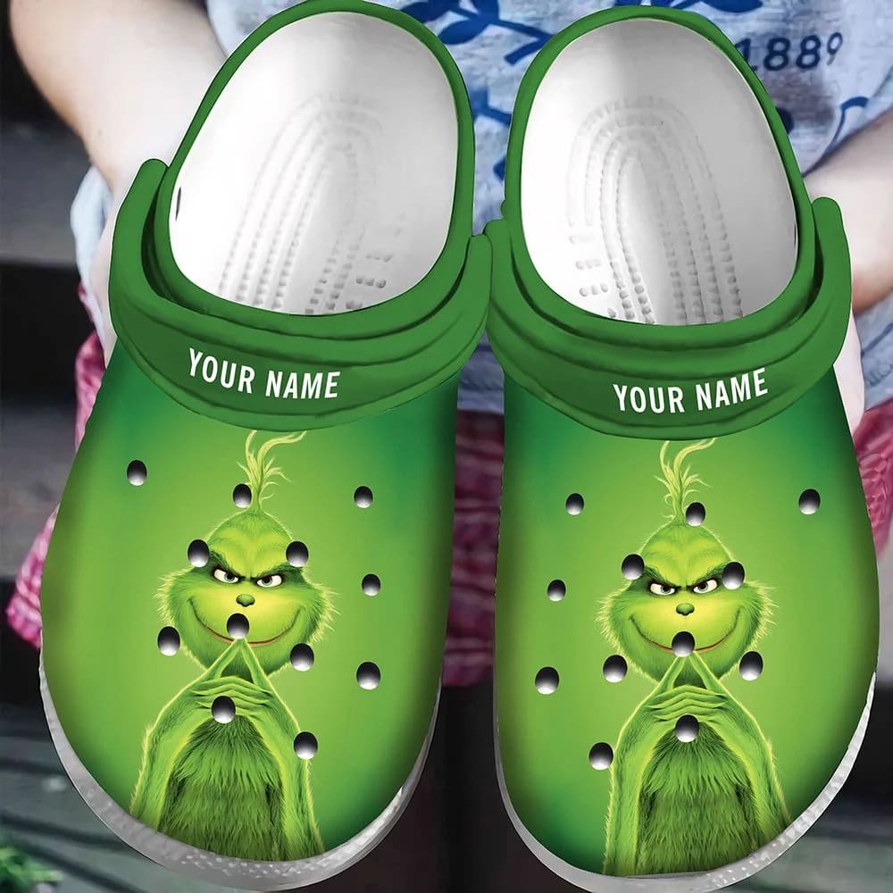 Custom Grinch Christmas Crocs Classic Clogs Shoes - RobinPlaceFabrics