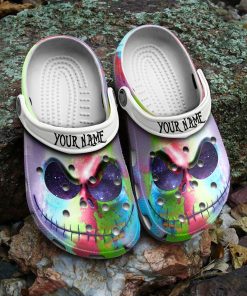 Custom Jack Skellington Classic Clog, Unisex Crocs Shoes