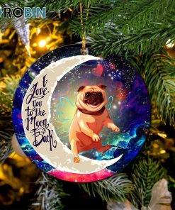 Cute Bull Dog Love You To The Moon Galaxy Ornament – Christmas Decorations Cute Bull Dog Love You To The Moon Galaxy Ornament – Christmas Decorations