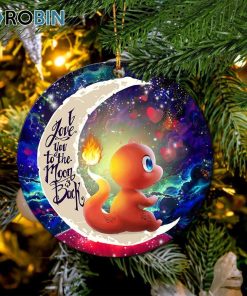 Cute Charmander Pokemon Love You To The Moon Galaxy Circle Ornament – Christmas Decorations Cute Charmander Pokemon Love You To The Moon Galaxy Circle Ornament – Christmas Decorations