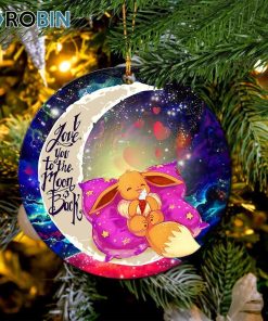 Cute Eevee Pokemon Sleep Night Love You To The Moon Galaxy Ornament – Christmas Decorations Cute Eevee Pokemon Sleep Night Love You To The Moon Galaxy Ornament – Christmas Decorations