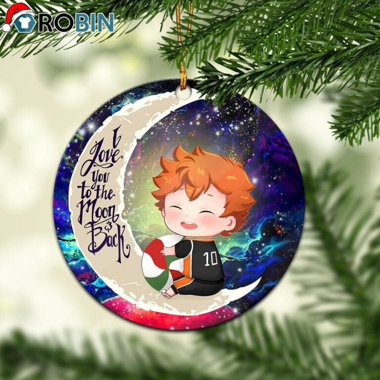 Cute Hinata Haikyuu Love You To The Moon Galaxy Ornament – Christmas Decorations