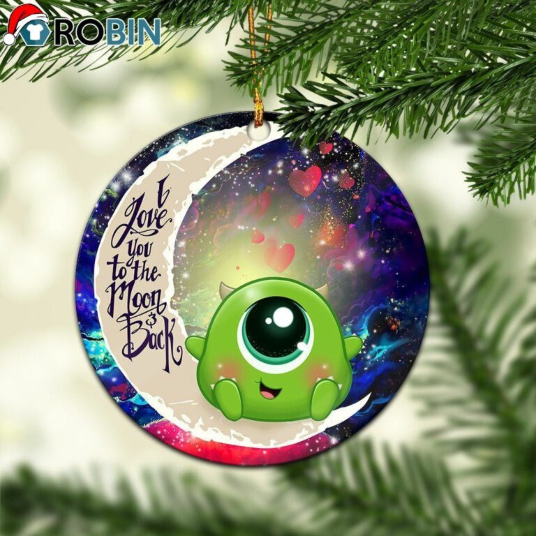 Cute Mike Monster Inc Love You To The Moon Galaxy Christmas Ornament