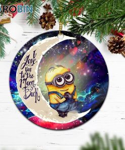 Cute Minions Despicable Me Love You To The Moon Galaxy Christmas Ornament Cute Minions Despicable Me Love You To The Moon Galaxy Christmas Ornament