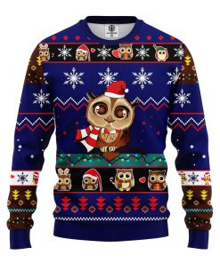 cute owl noel mc ugly christmas blue 1 Z002n