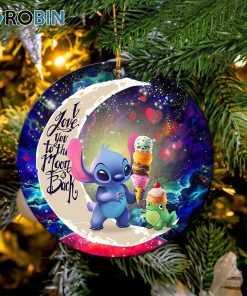 Cute Stitch Frog Icecream Love You To The Moon Galaxy Circle Ornament – Christmas Decorations Cute Stitch Frog Icecream Love You To The Moon Galaxy Circle Ornament – Christmas Decorations
