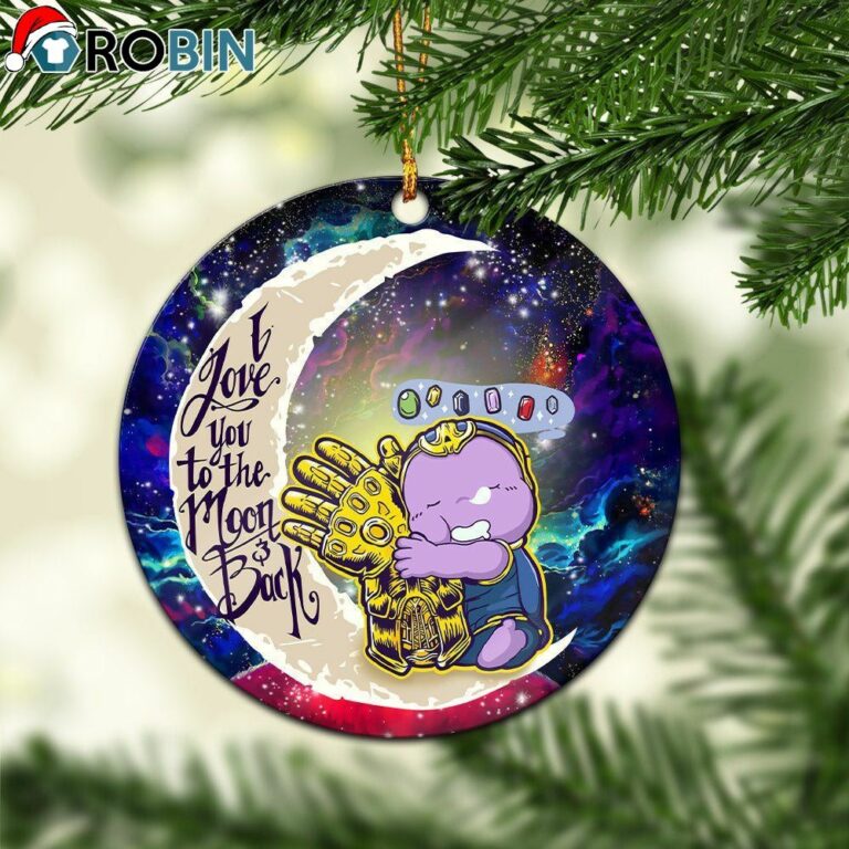 Cute Thanos Love You To The Moon Galaxy Circle Ornament – Christmas Decorations