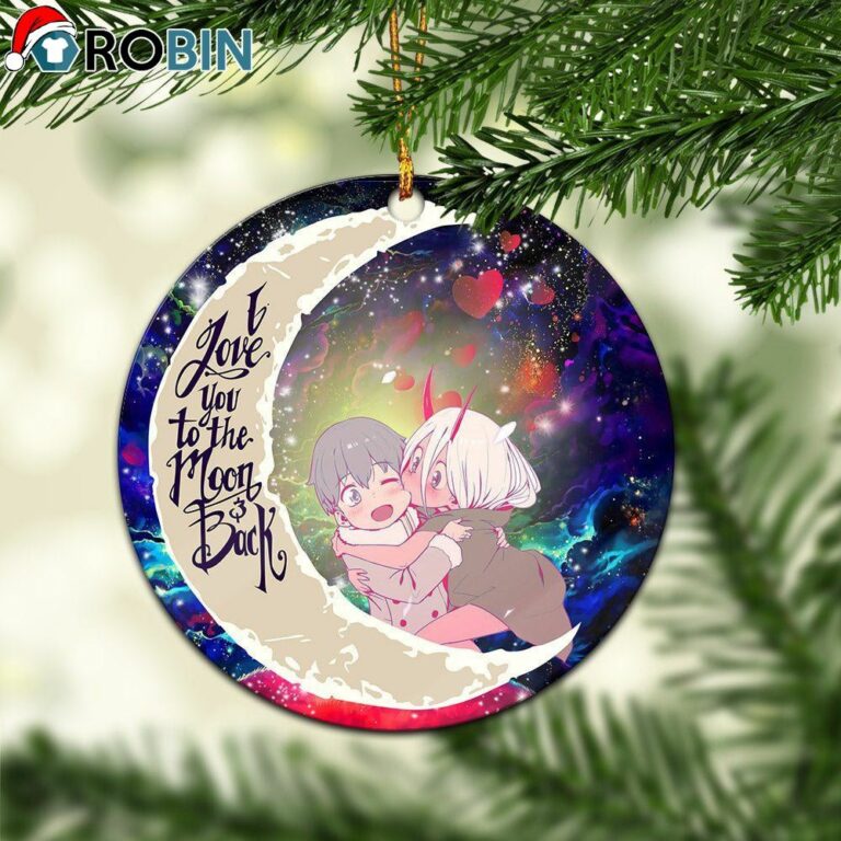Darling In The Franxx Hiro And Zero Two Love You To The Moon Galaxy Circle Ornament – Christmas Decorations