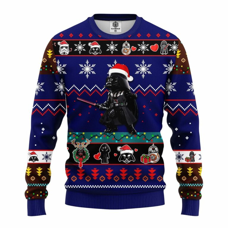 Darth Vader Ugly Christmas Sweatshirt Blue