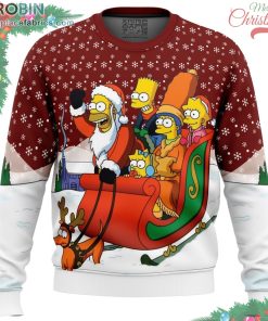 dashing through the snow the simpsons ugly christmas sweater 179 uddTe