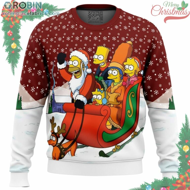 Dashing Through The Snow The Simpsons Ugly Christmas Sweater
