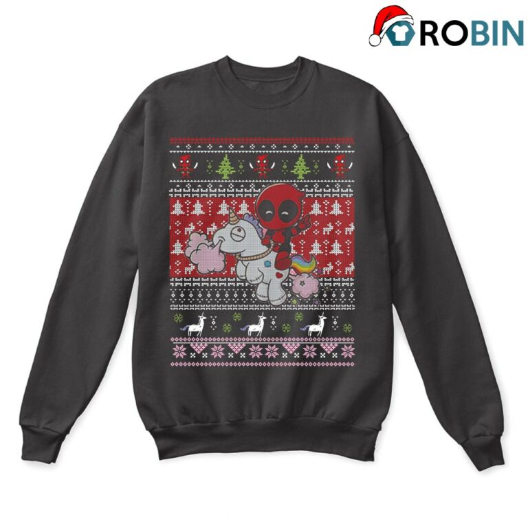 Deadpool And Unicorn Wish You A Merry Christmas Ugly Sweatshirt
