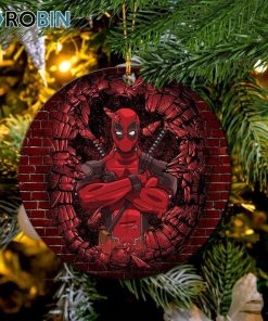 deadpool break wall wood ornament perfect gift for holiday ornament christmas decorations 1 ufvqds