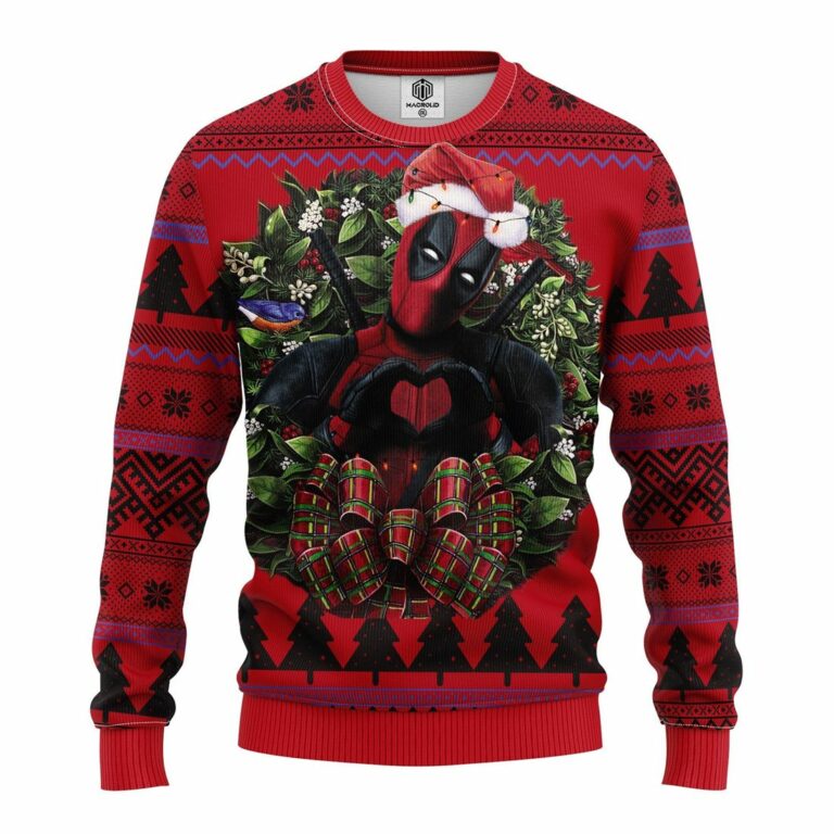Deadpool Heart Noel Mc Ugly Christmas Sweater