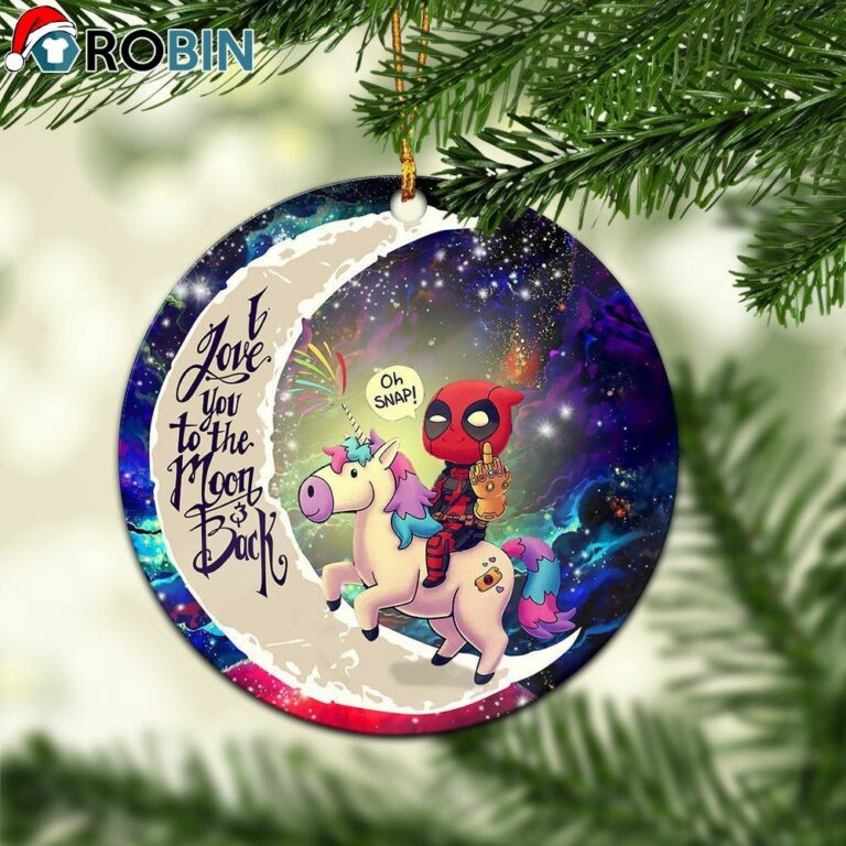 Deadpool Unicorn Love You To The Moon Galaxy Christmas Ornament