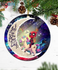 Deadpool Unicorn Love You To The Moon Galaxy Christmas Ornament Deadpool Unicorn Love You To The Moon Galaxy Christmas Ornament