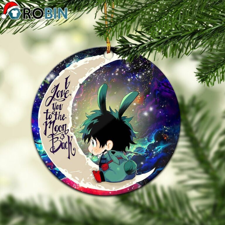 Deku My Hero Academia Anime Love You To The Moon Galaxy Christmas Ornament
