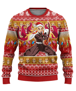 demon slayer kyojuro rengoku anime ugly christmas sweater xmas gift 1 605Xv