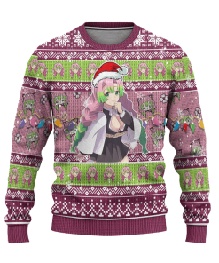 demon slayer mitsuri kanroji anime ugly christmas sweater xmas gift 1 nHHm5