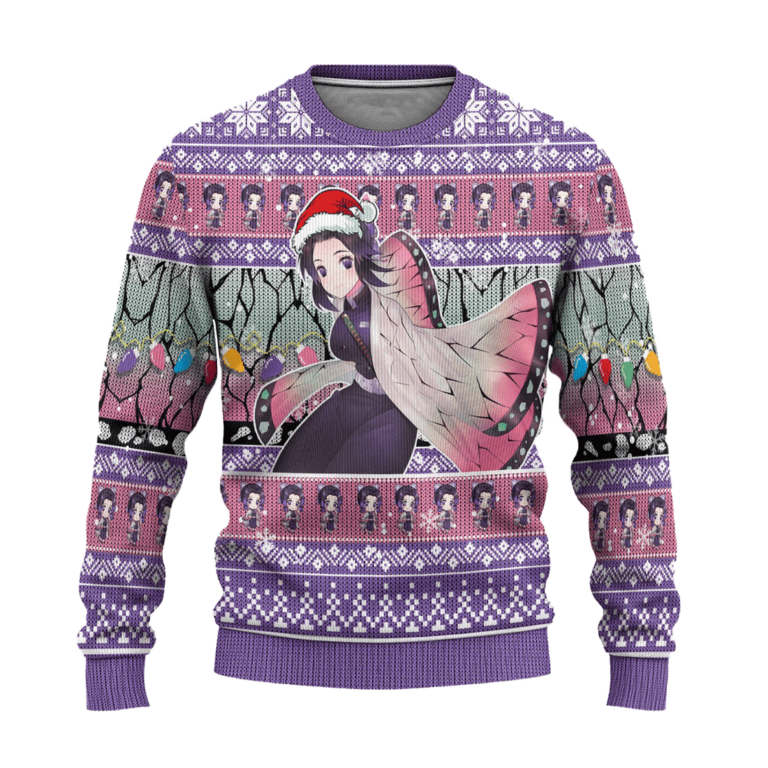 Demon Slayer Shinobu Kochou Anime Ugly Christmas Sweatshirt Xmas Gift